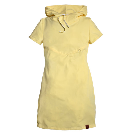 NOIRE RAYÉ BLANC - robe à col rond maternité, allaitement, postpartum