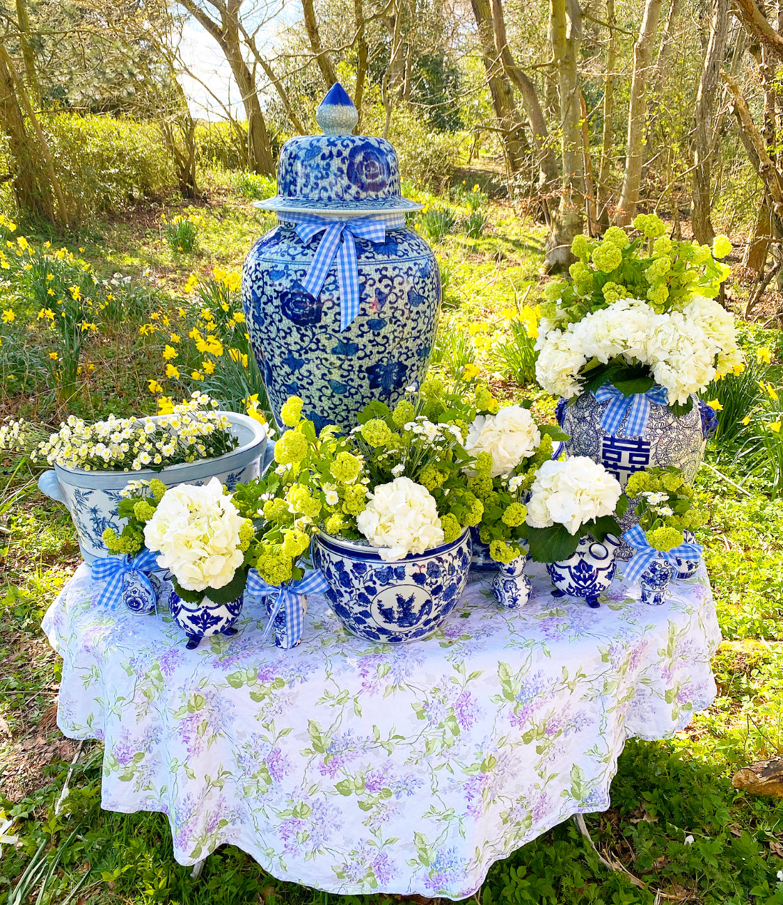 Blue Tole French Style Chinoiserie Planter