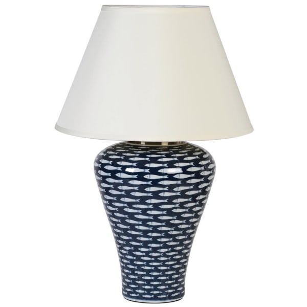 Nantucket Deep Blue Table Lamp with Shade - Velvet ...