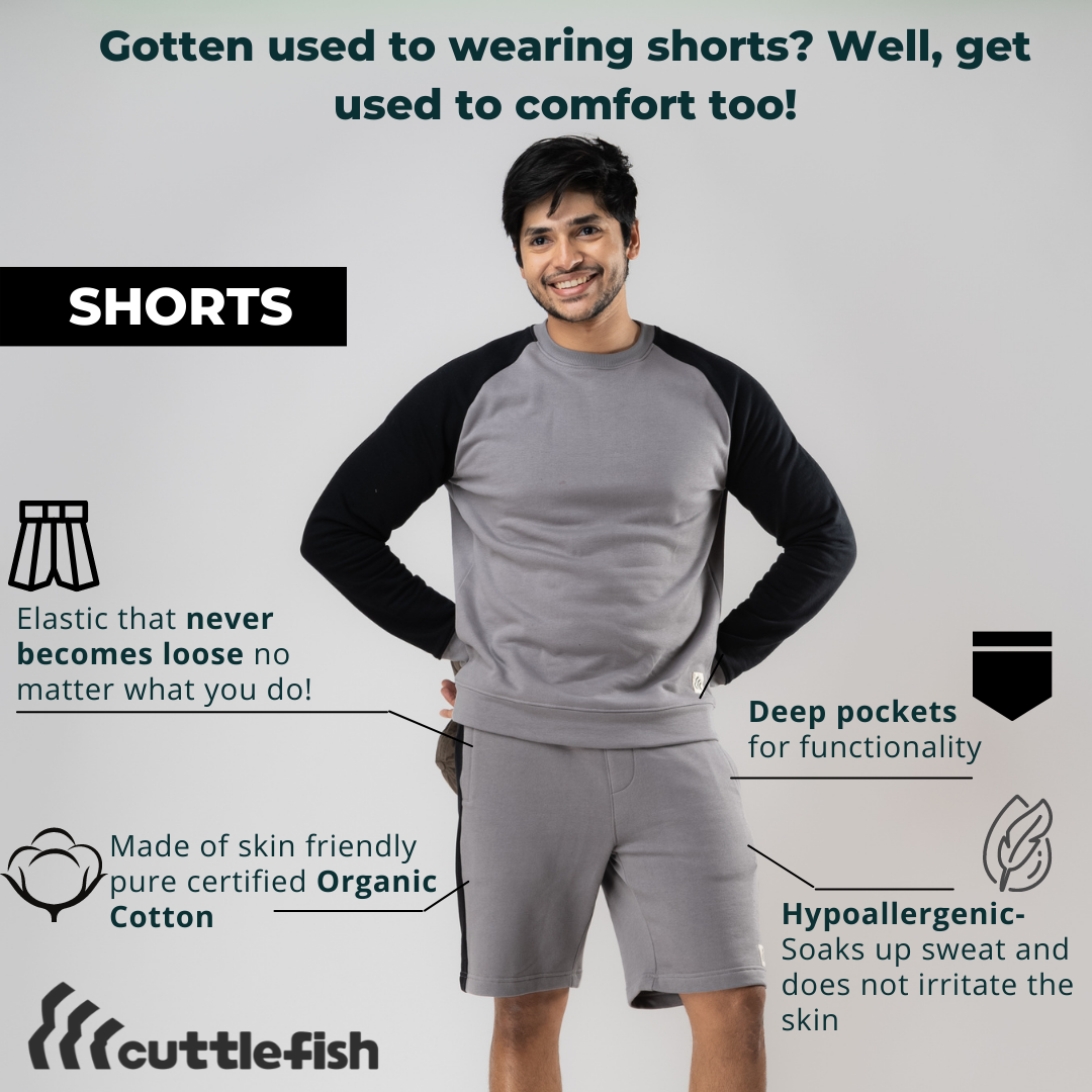 Cotton Shorts For Men - Cuttlefish