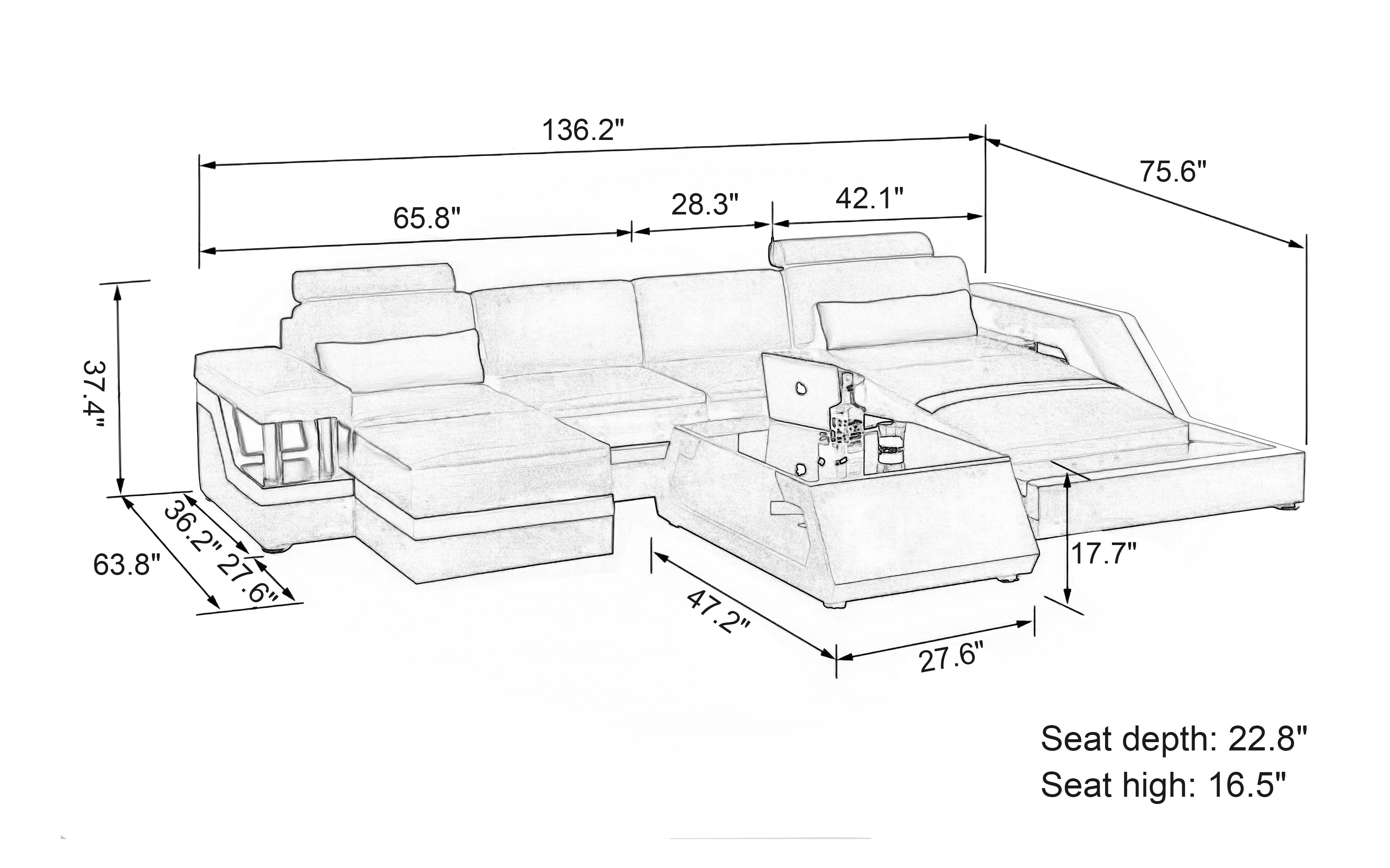 Emerson Small Modern Leather Sectional with Ottoman – Jubilee Furniture