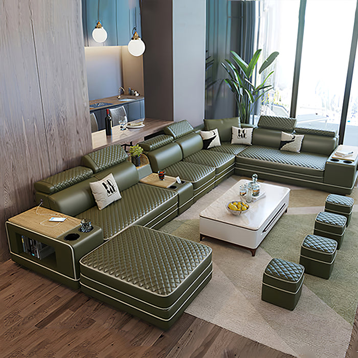 Selena Army Green & White Modular Tufted Sectional – Jubilee Furniture