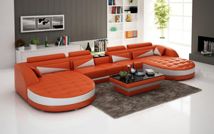 Modern Geode Leather Sectional U Shape-Two Chaise|Jubilee Furniture ...