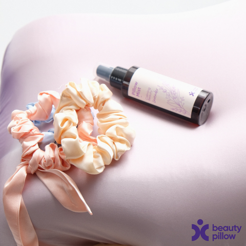 Create an at home spa experience with Lavender scented Pillow Mist and 22 Momme Mulberry Silks by Beauty Pillow