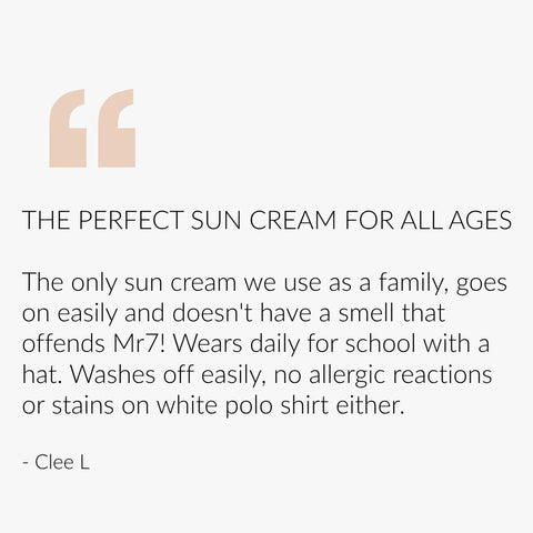 Children's organic sun cream customer review
