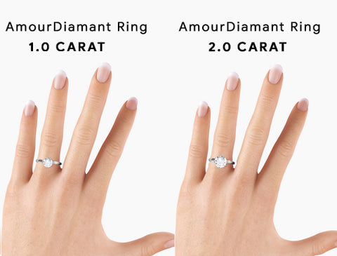 1.0 carat and 0.3 carat diamond ring