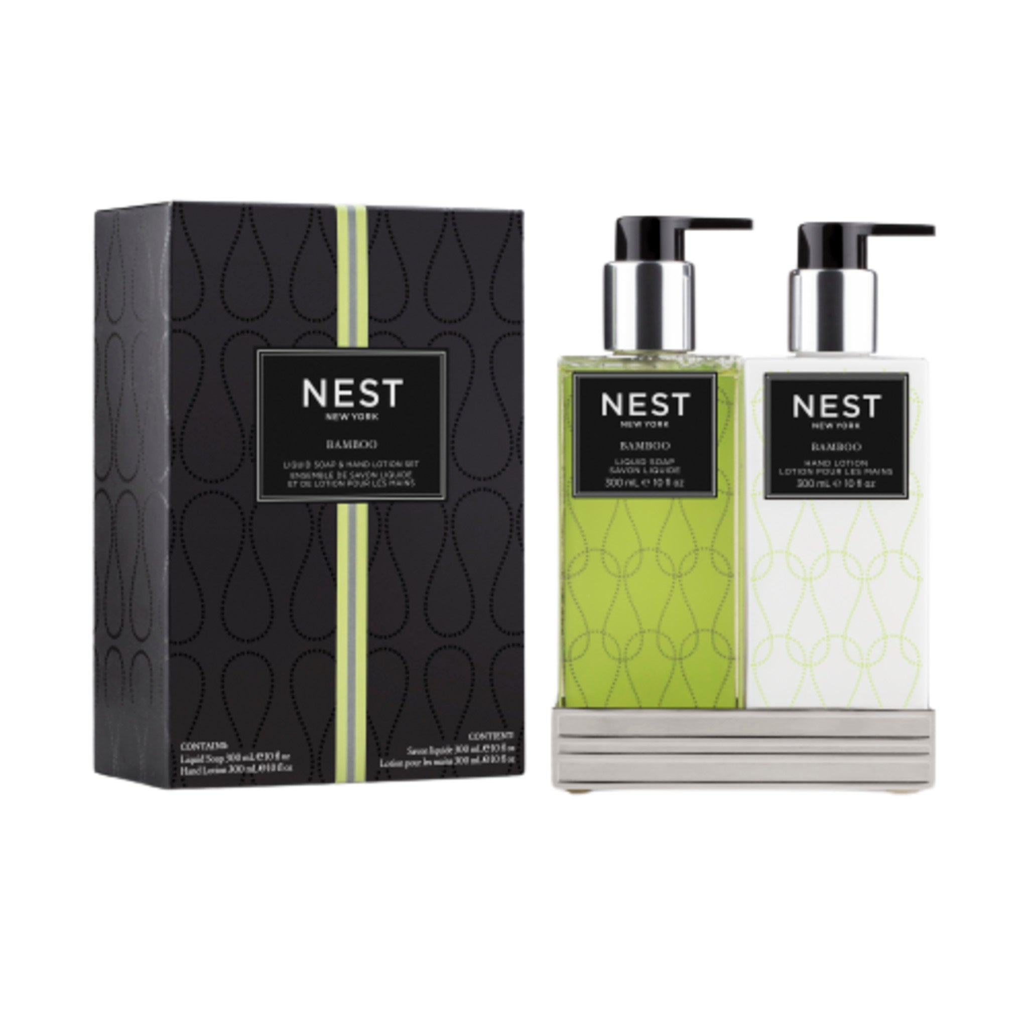Nest Bamboo Liquid Soap And Hand Lotion Set In White