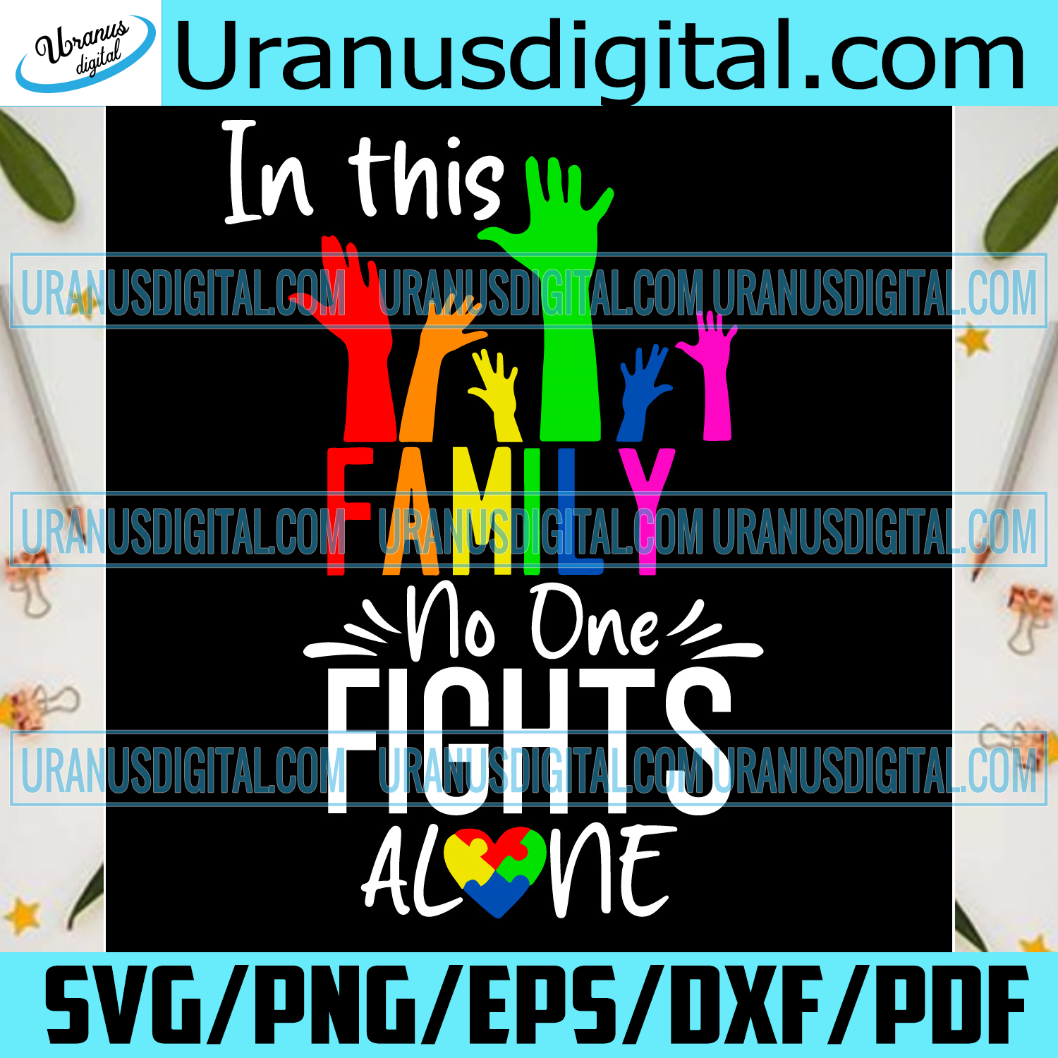 Download In This Family No One Fights Alone Svg Autism Svg Awareness Svg Aut Uranusdigital