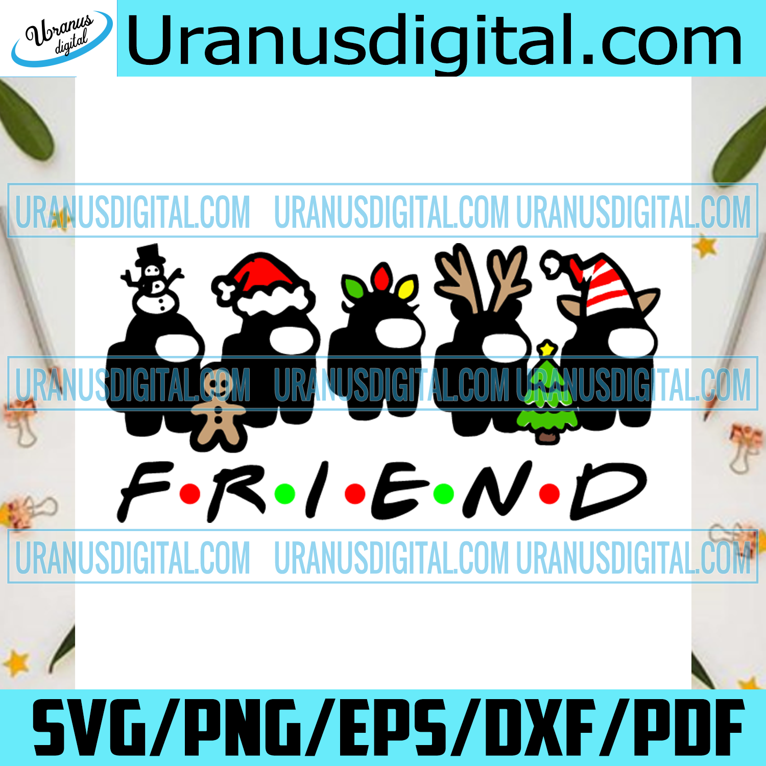 Among Us Christmas Friend Svg Christmas Svg Xmas Svg Christmas Gift Uranusdigital