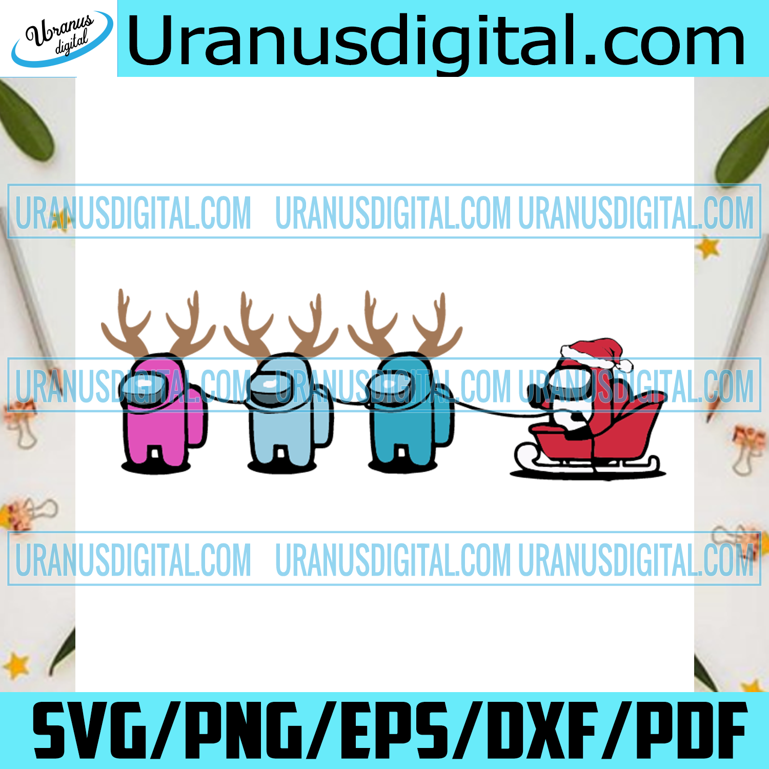 Among Us Santa Sleigh Svg Christmas Svg Xmas Svg Christmas Gift Me Uranusdigital