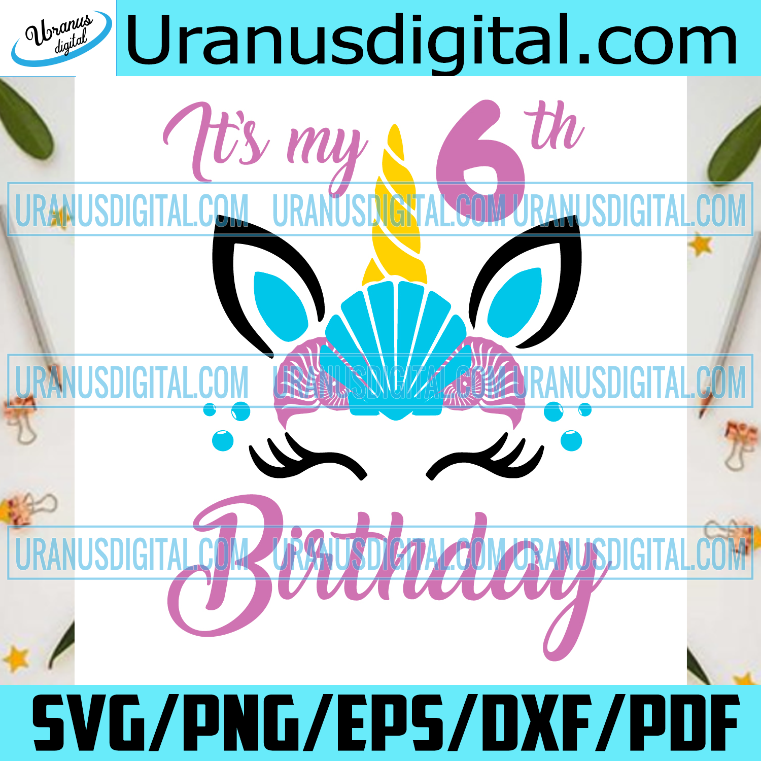 Free Free 297 Mermaid 6Th Birthday Svg SVG PNG EPS DXF File
