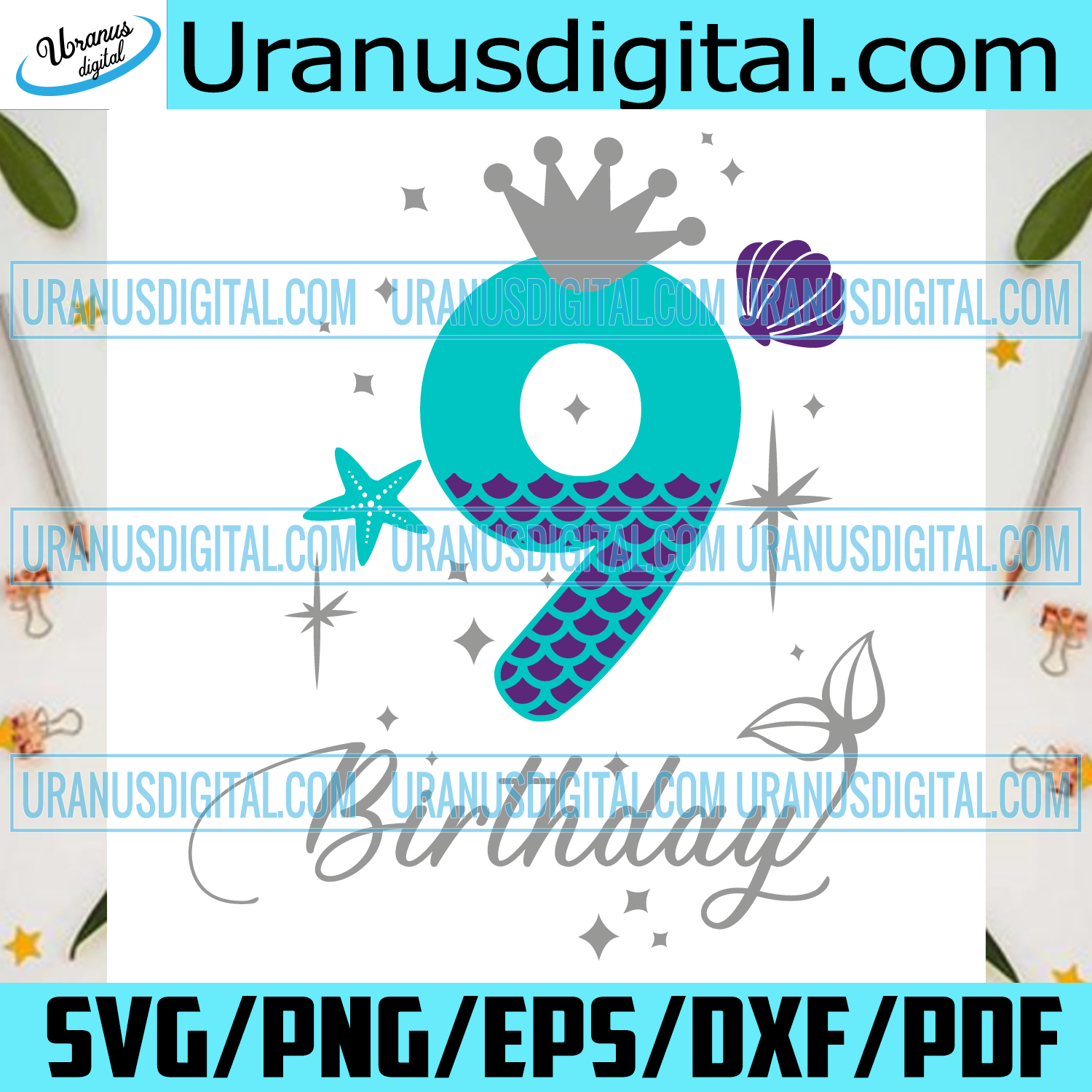 Free Free 100 Mermaid Svg Birthday SVG PNG EPS DXF File