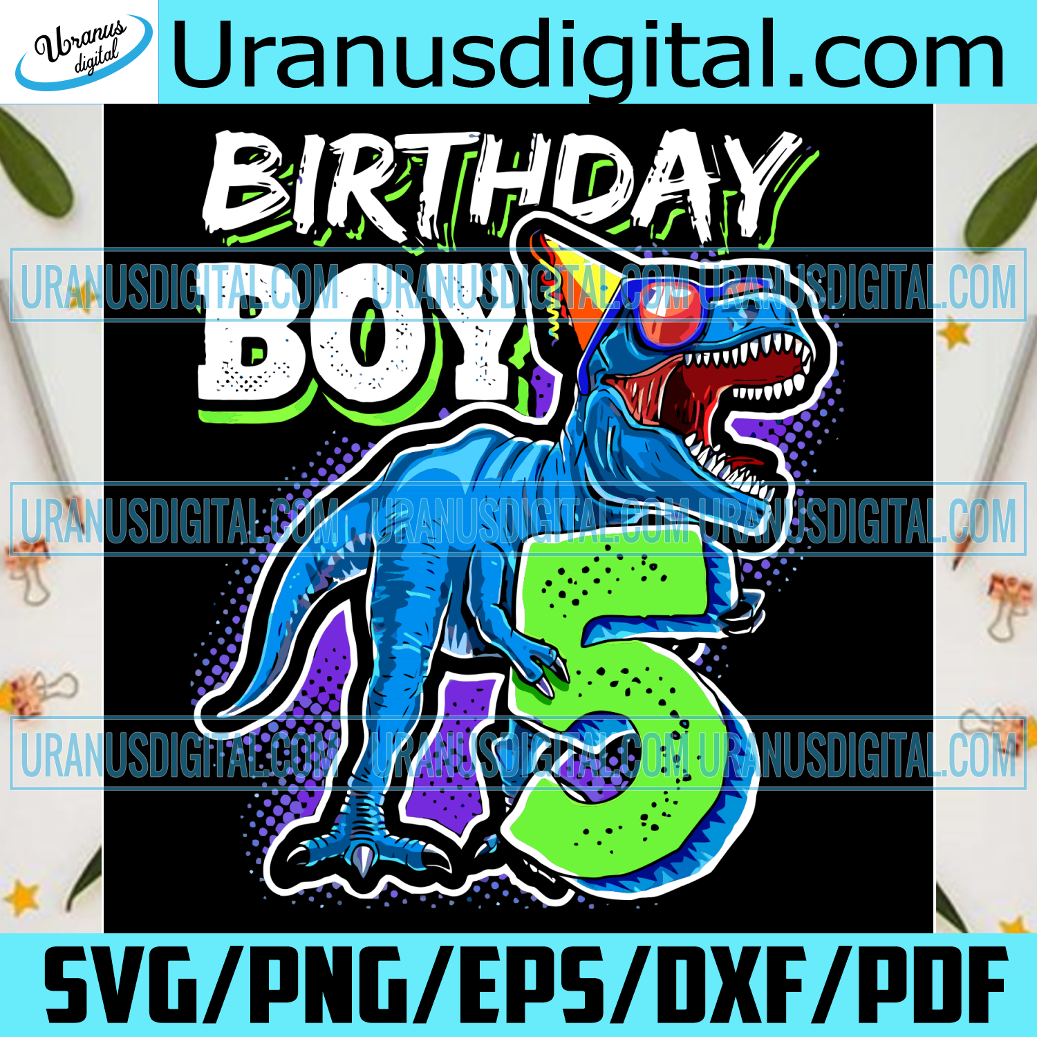 Birthday Boy 5 Svg Birthday Svg Svg Birthday Boy Svg Dinosaur Svg Uranusdigital