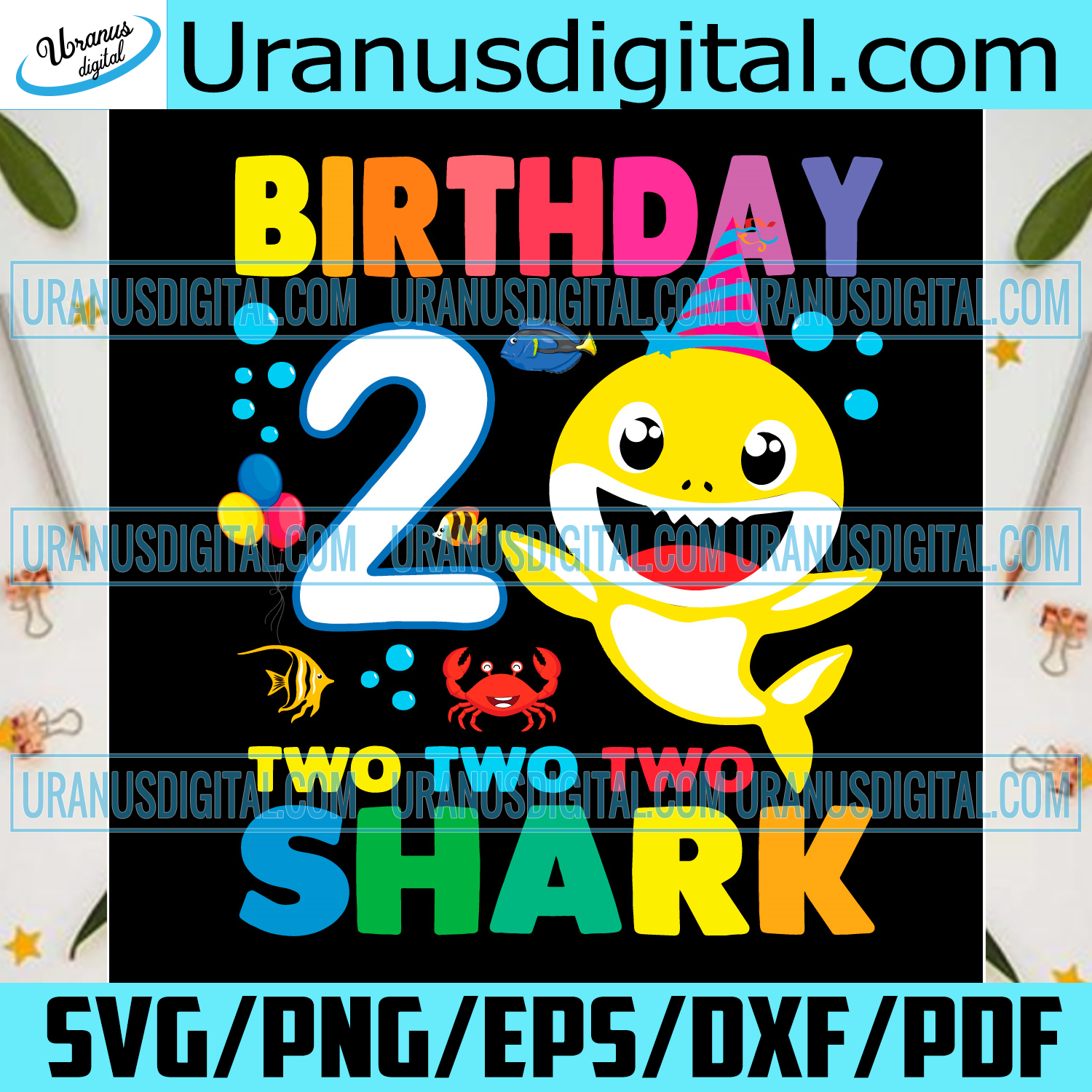 Download Birthday 2 Years Old Baby Shark Svg Birthday Svg 2nd Birthday Svg B Uranusdigital
