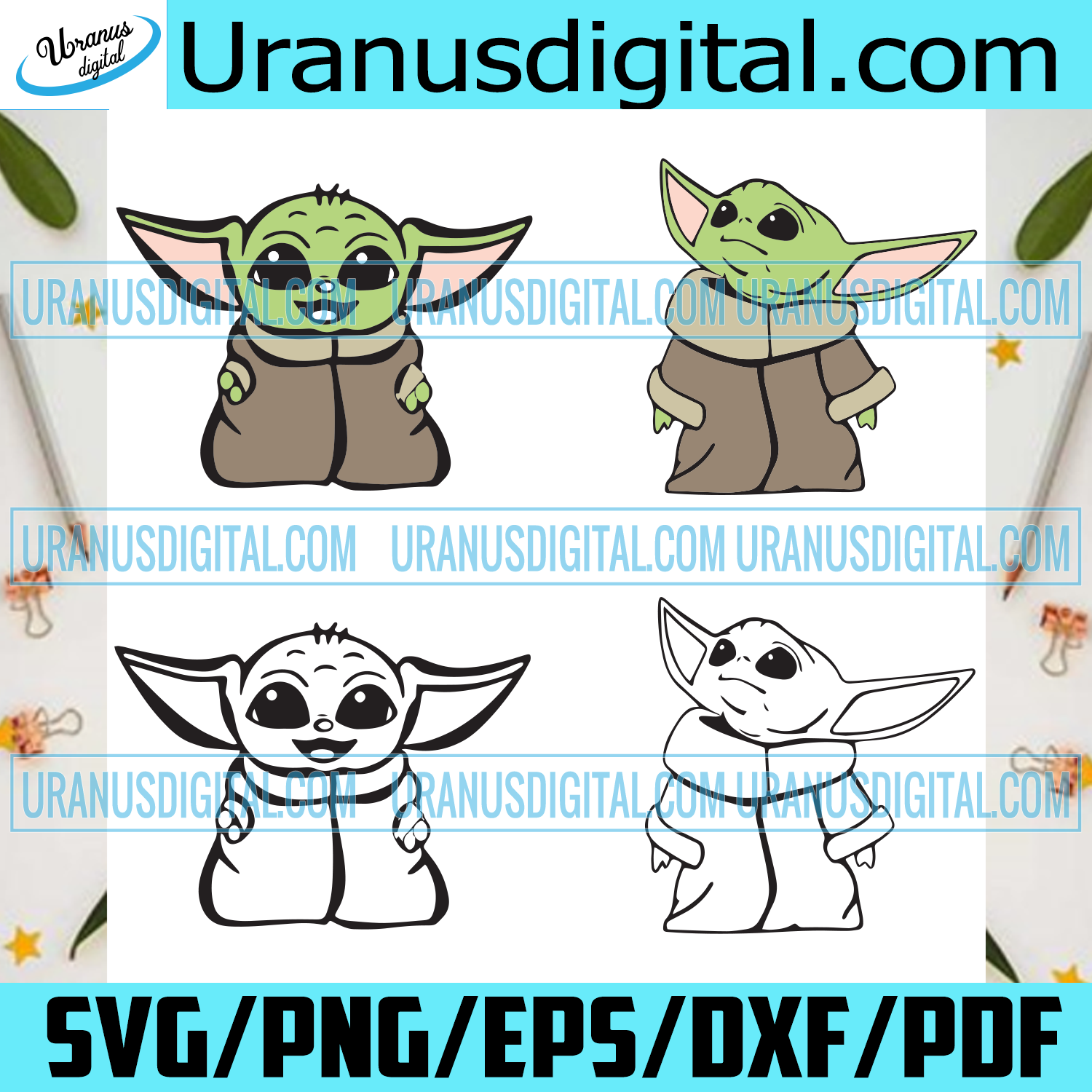 Baby Yoda Bundle Svg Star War Svg Baby Yoda Svg Cute Baby Yoda Yod Uranusdigital