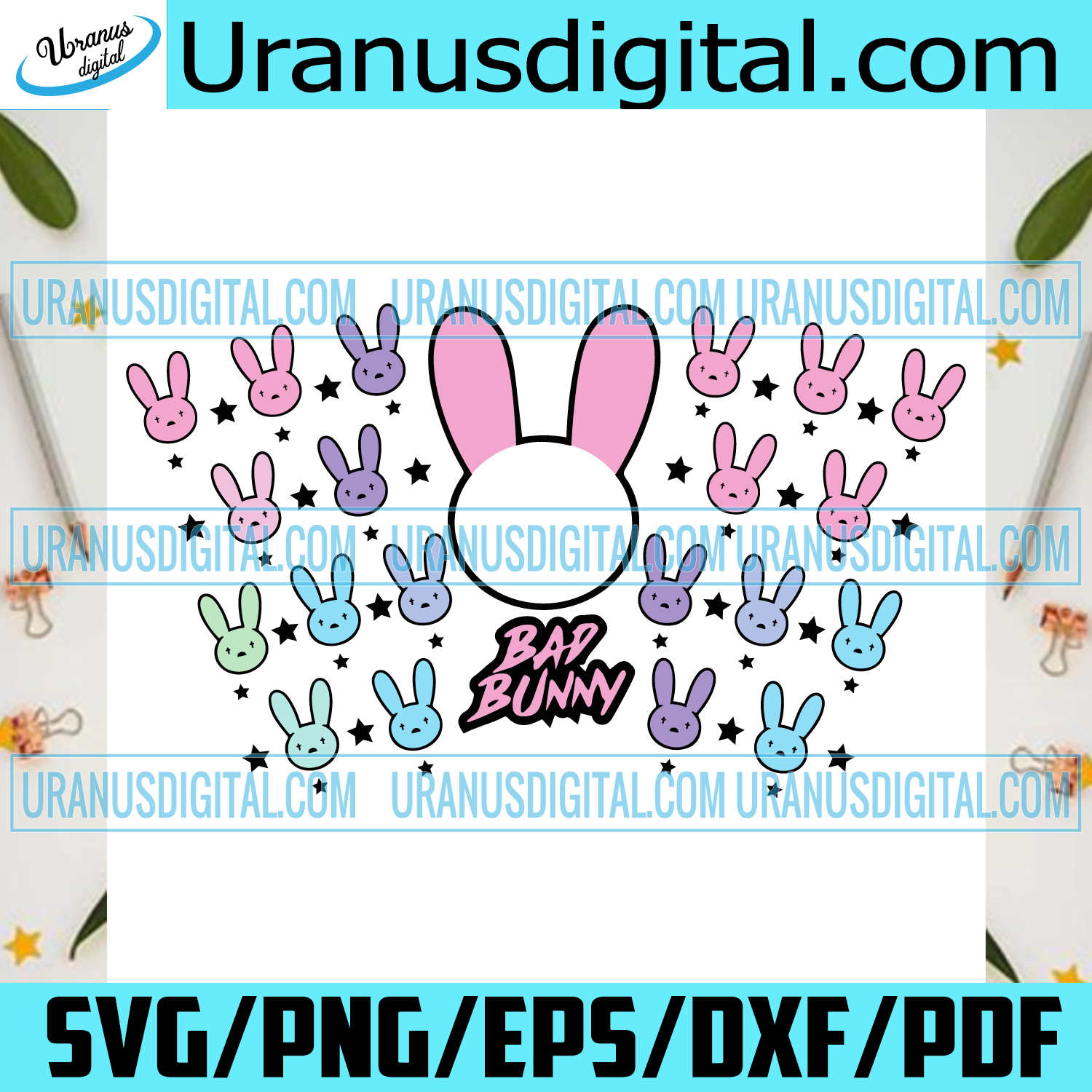 Bad Bunny Starbucks Full Wrap Svg Trending Svg Starbucks Wrap Svg F Uranusdigital