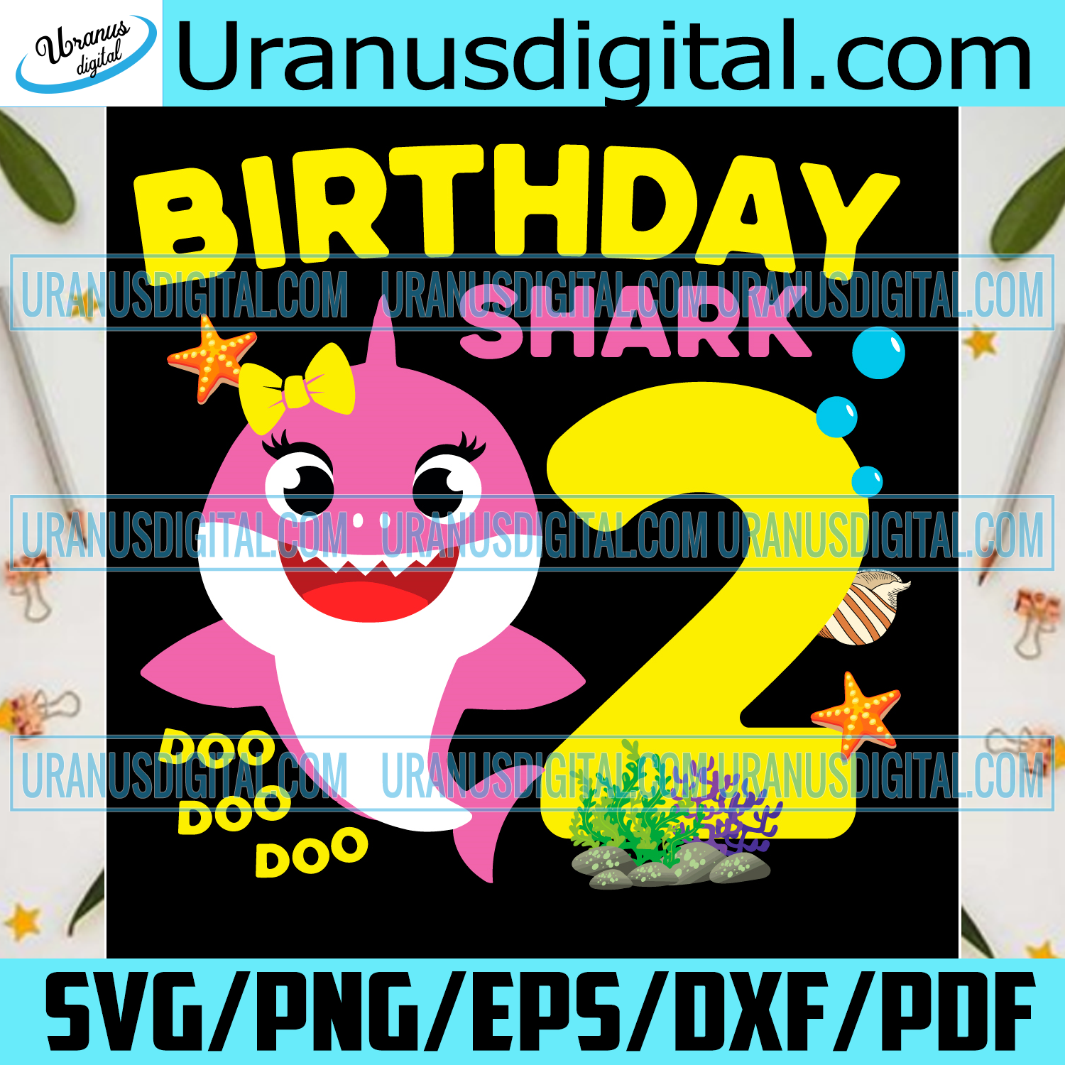 Download Birthday Baby Shark Girl 2 Years Old Svg Birthday Svg Birthday Shark Uranusdigital