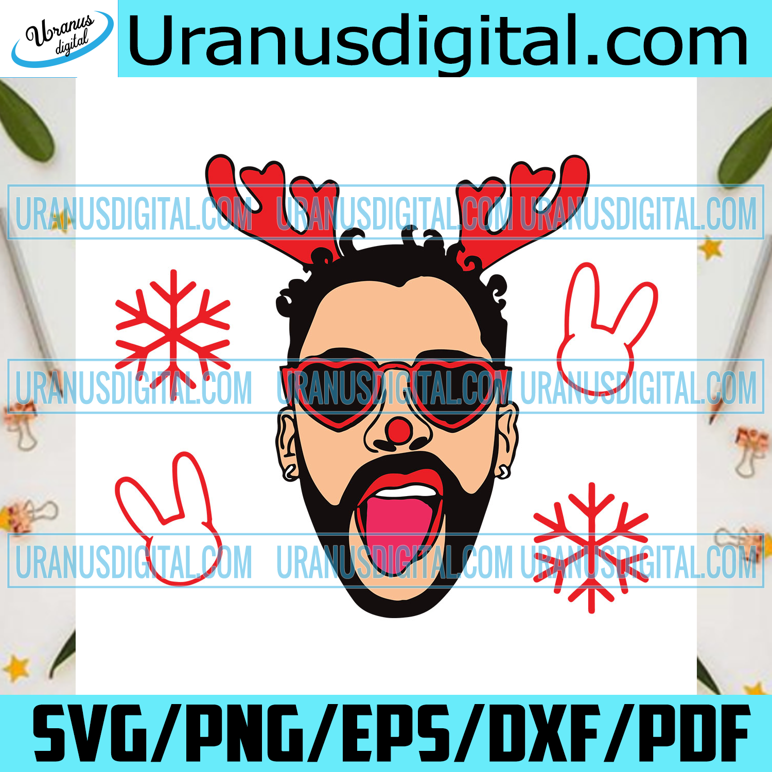 Download Christmas Bad Bunny Reindeer Svg Christmas Svg Conejo Malo Svg Play Uranusdigital