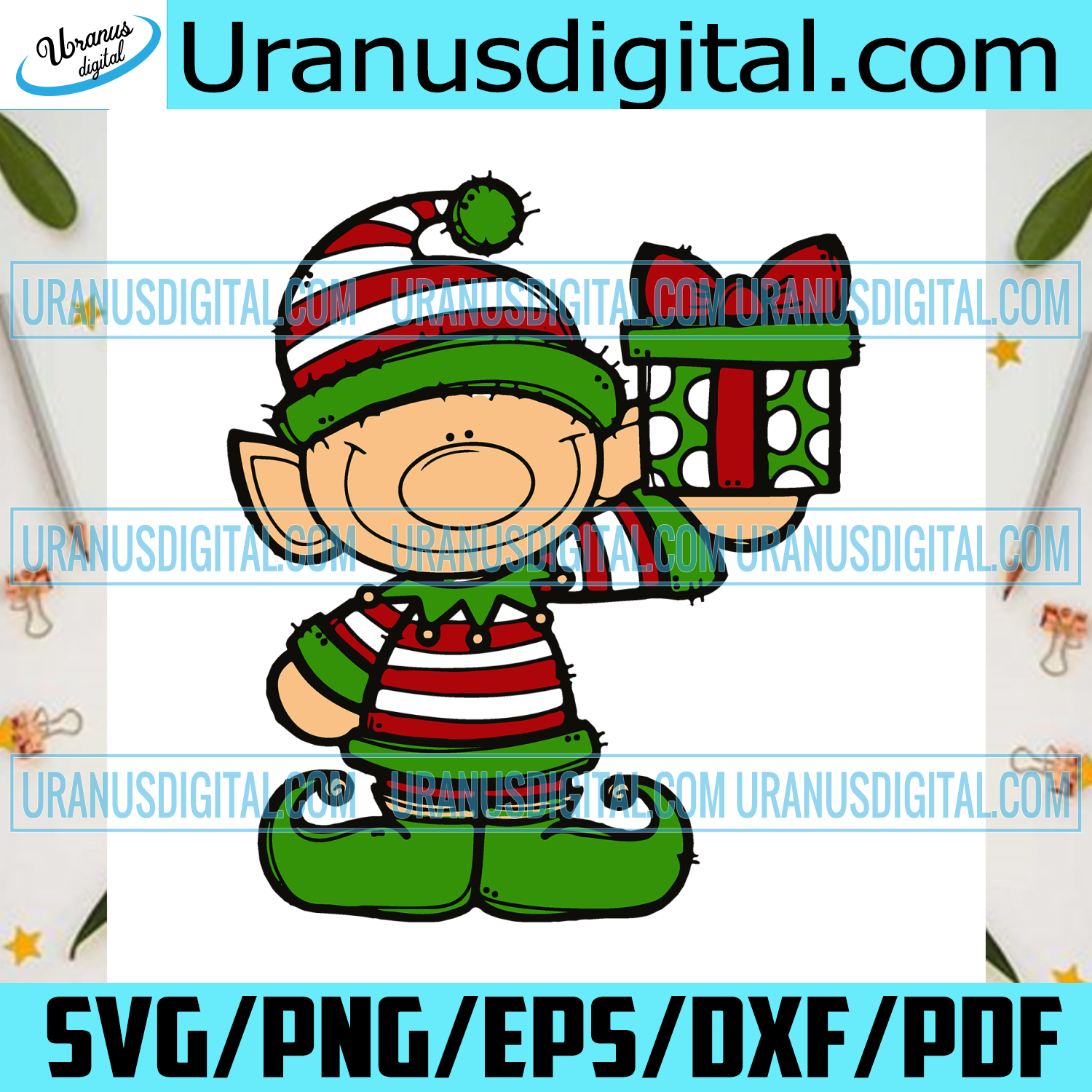 Download Christmas Elf With Gift Christmas Svg Elf Svg Christmas Elf Svg El Uranusdigital