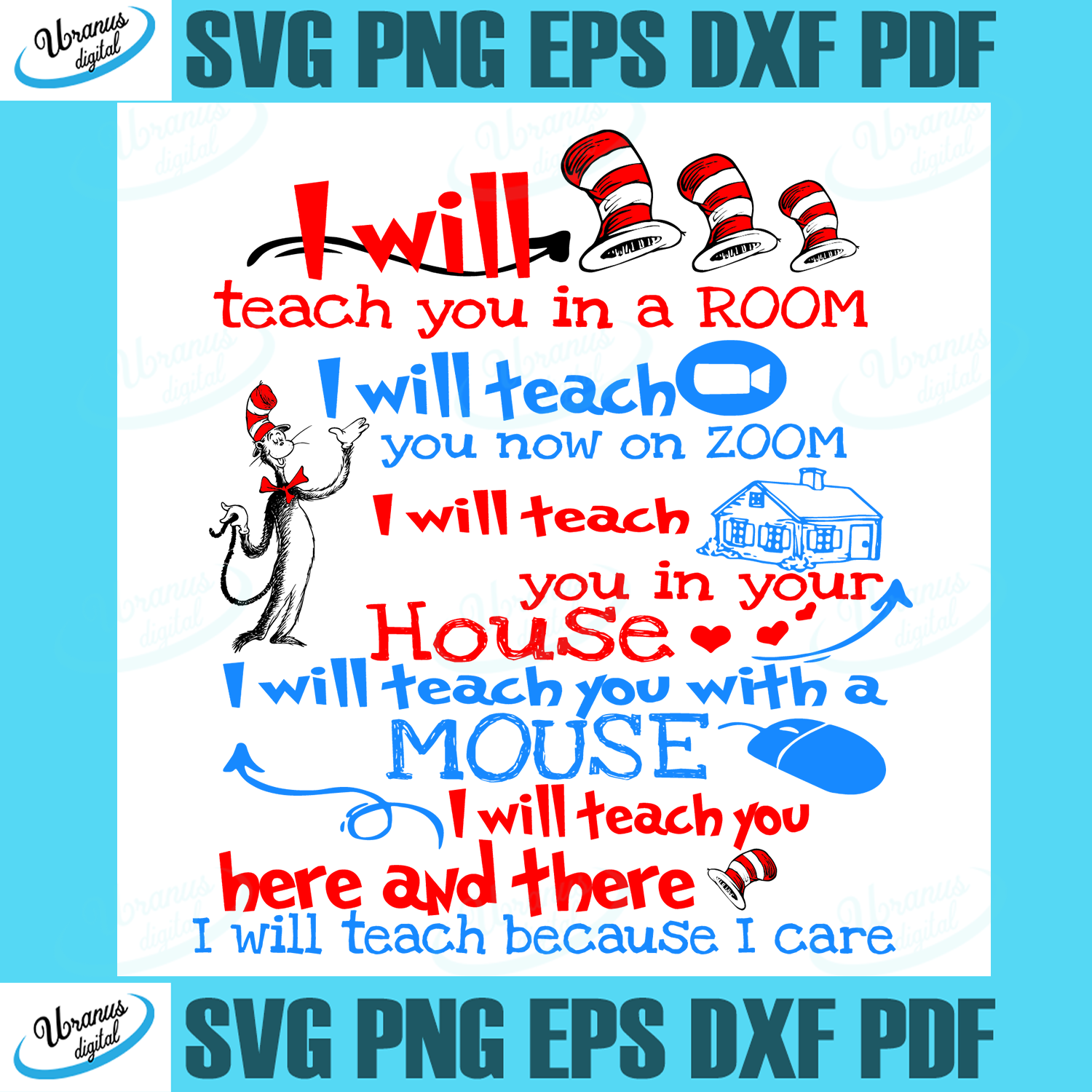 Download Dr Seuss Svg I Will Teach You In A Room Svg Svg I Will Teach You Now On Zoom Svg Cat In The Hat Svg Svg Cricut Silhouette Svg Files Cricut Svg Silhouette Svg Svg Designs