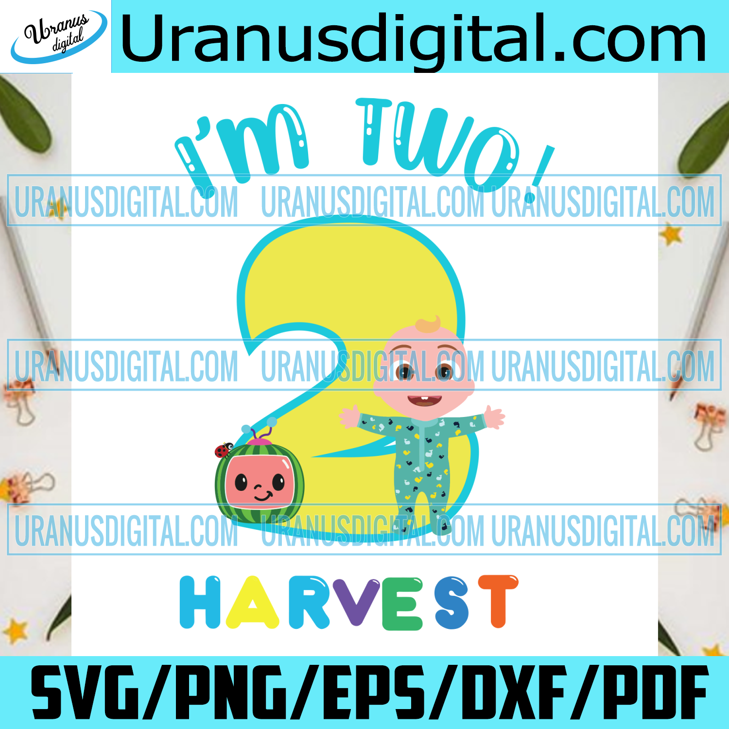 Download Im Two Harvest Svg Birthday Svg Harvest Svg 2nd Birthday Svg Baby Uranusdigital
