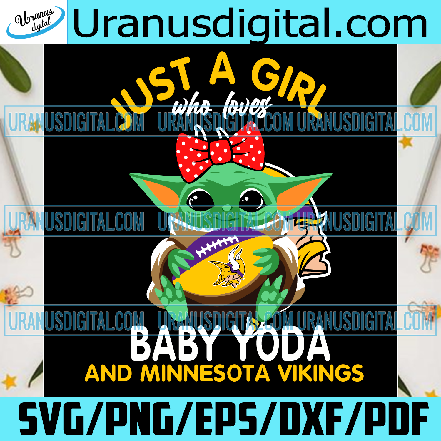 Download Just A Girl Who Loves Baby Yoda And Minnesota Vikings Svg Sport Svg Uranusdigital