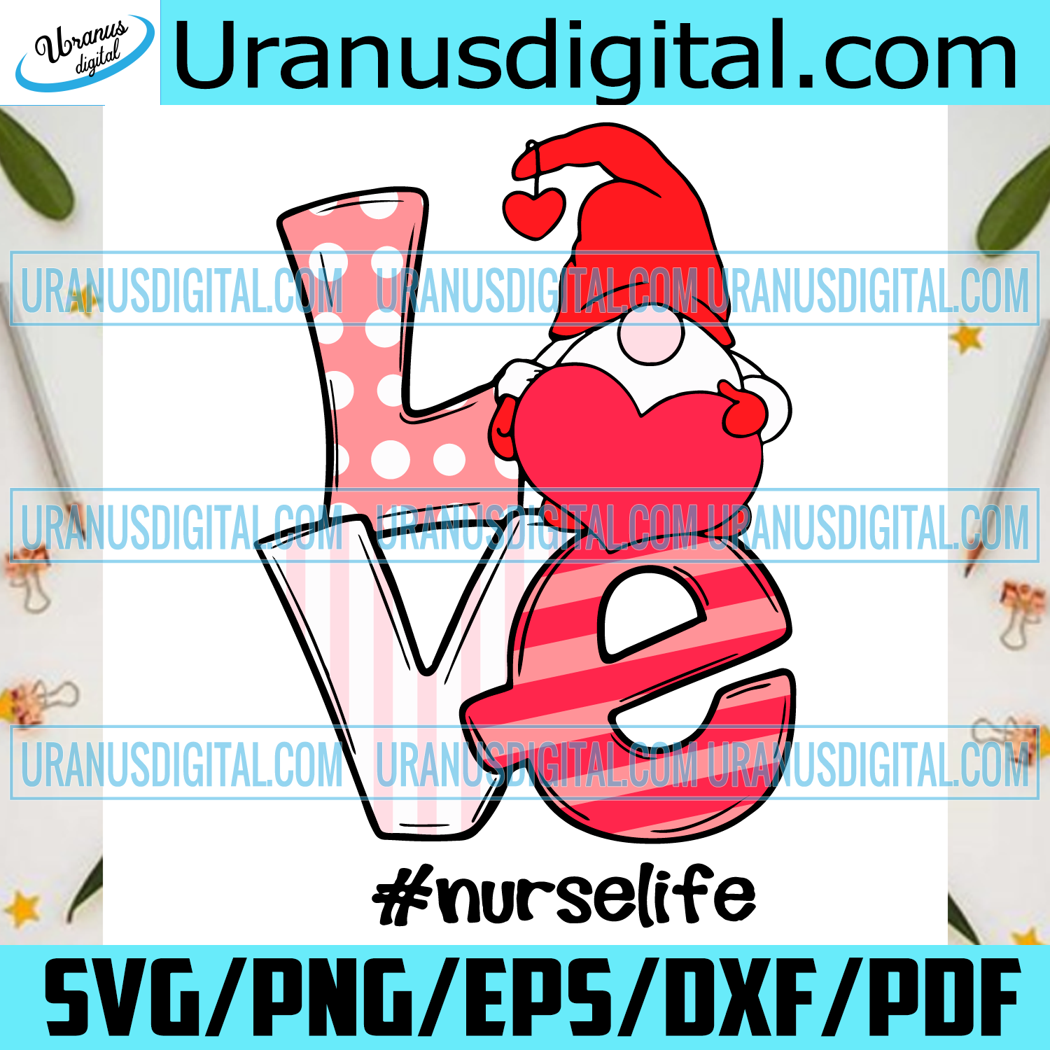 Download Love Gnome Nurse Life Svg Valentine Svg Valentine Gnome Svg Nurse V Uranusdigital