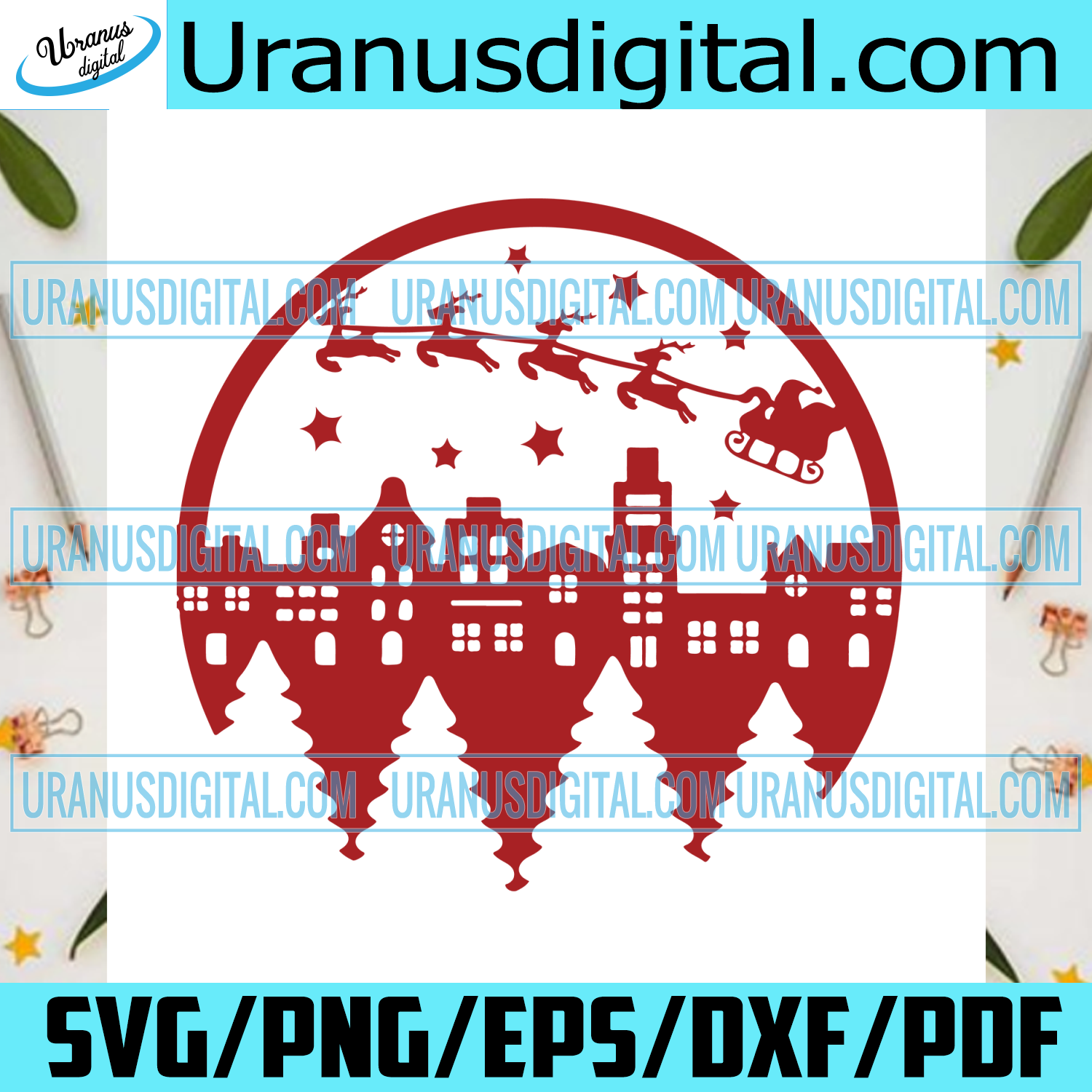 Download Santa Claus And Reindeer Christmas Svg Christmas Decoration Christm Uranusdigital
