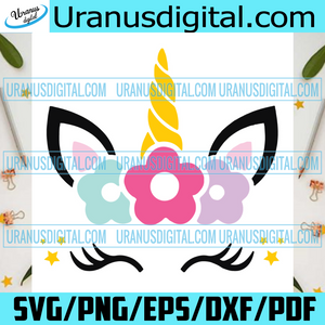 Download Unicorn Face With Flower Svg Trending Svg Unicorn Svg Cute Unicorn Uranusdigital