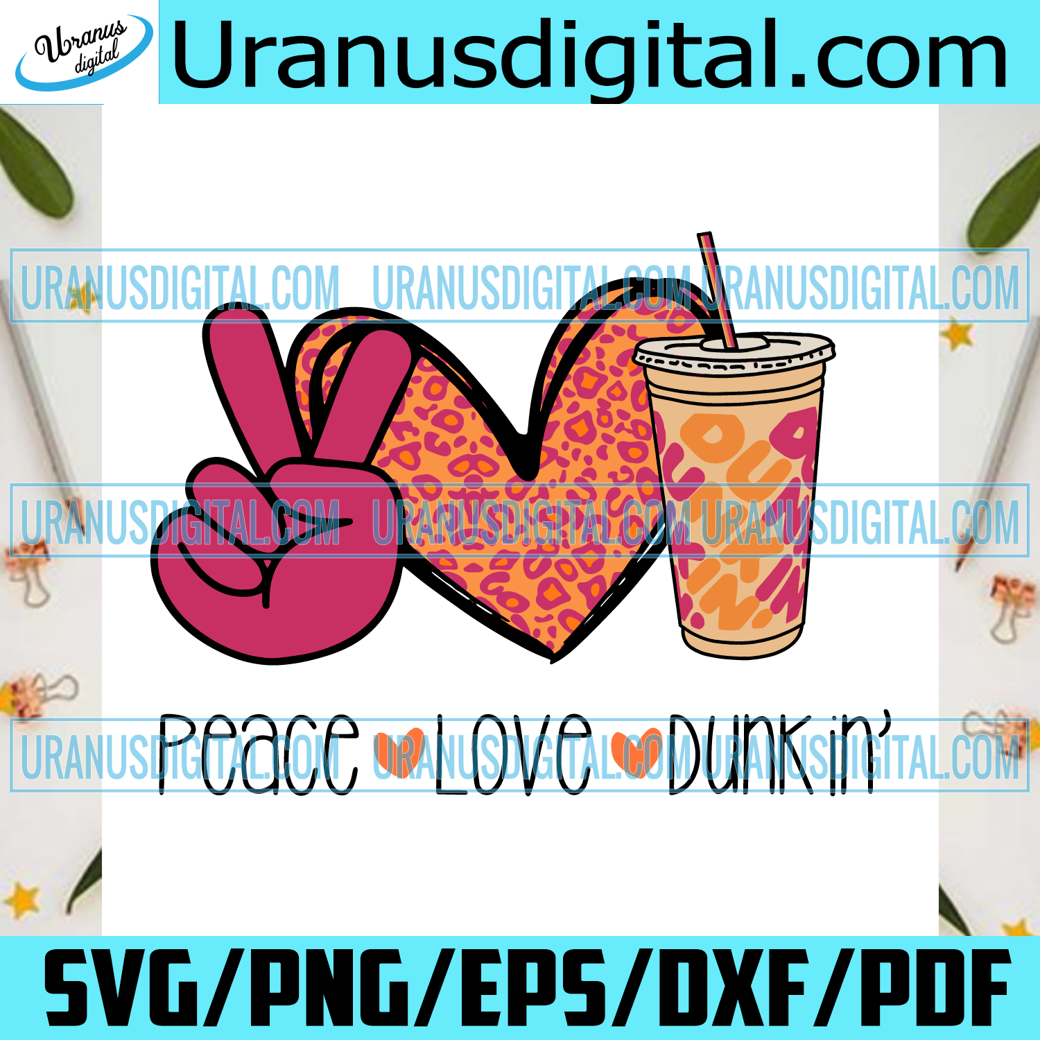 Peace Love Dunkin Svg Trending Svg Dunkin Svg Love Dunkin Svg Dunk Uranusdigital