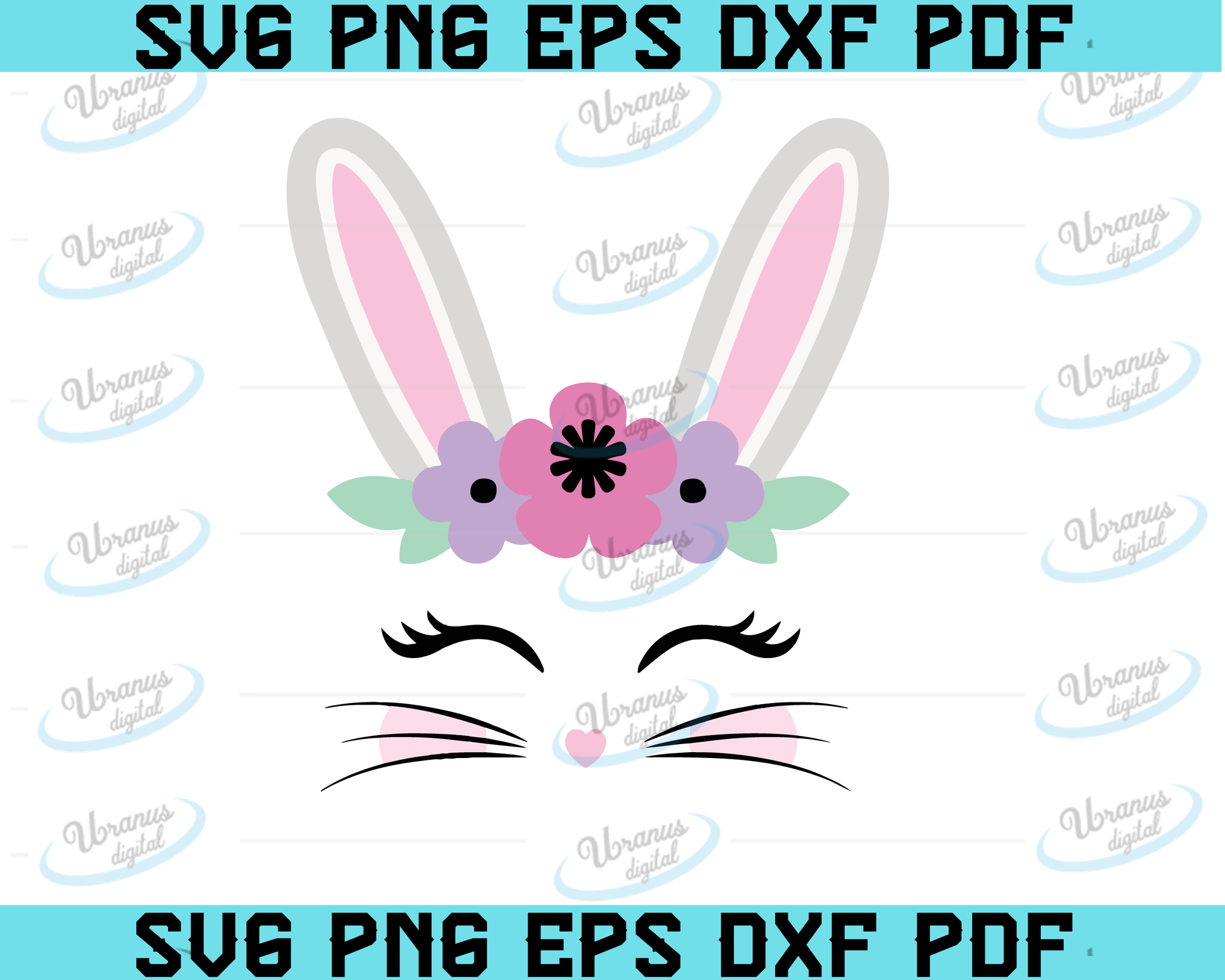 Download Bunny Unicorn Svg Easter Bunny Svg Easter Svg Bunny Face Svg Dxf Pn Uranusdigital