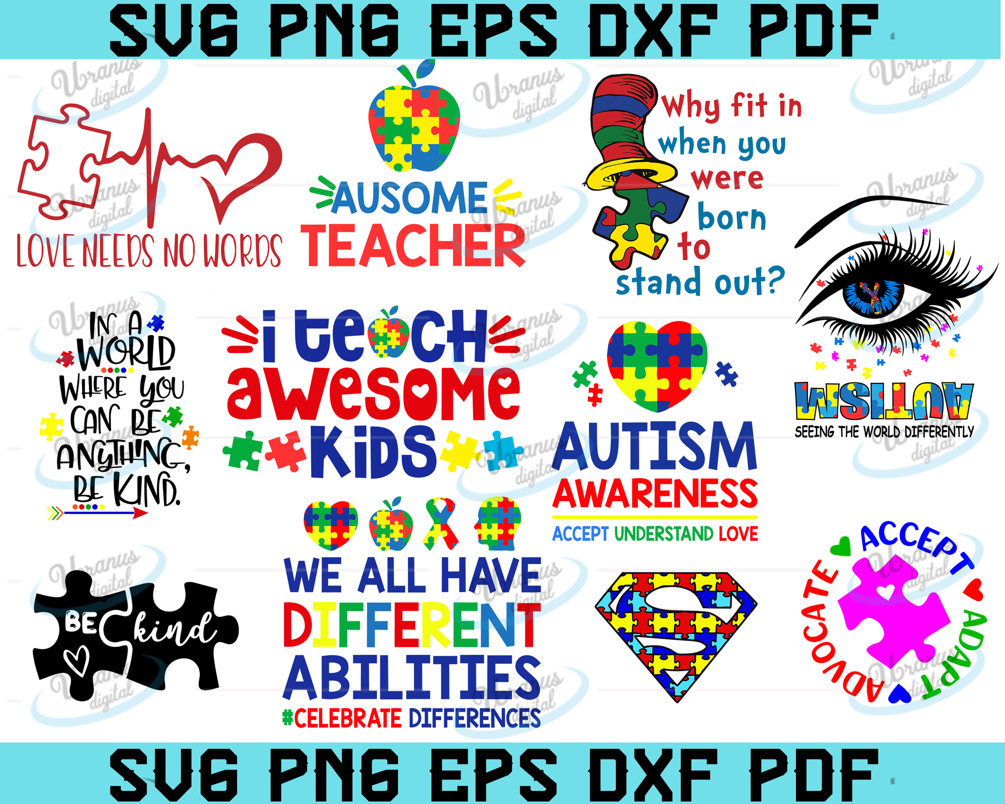 Download Autism Svg Bundle Autism Awareness Svg Autism Mom Svg Be Kind Puzz Uranusdigital