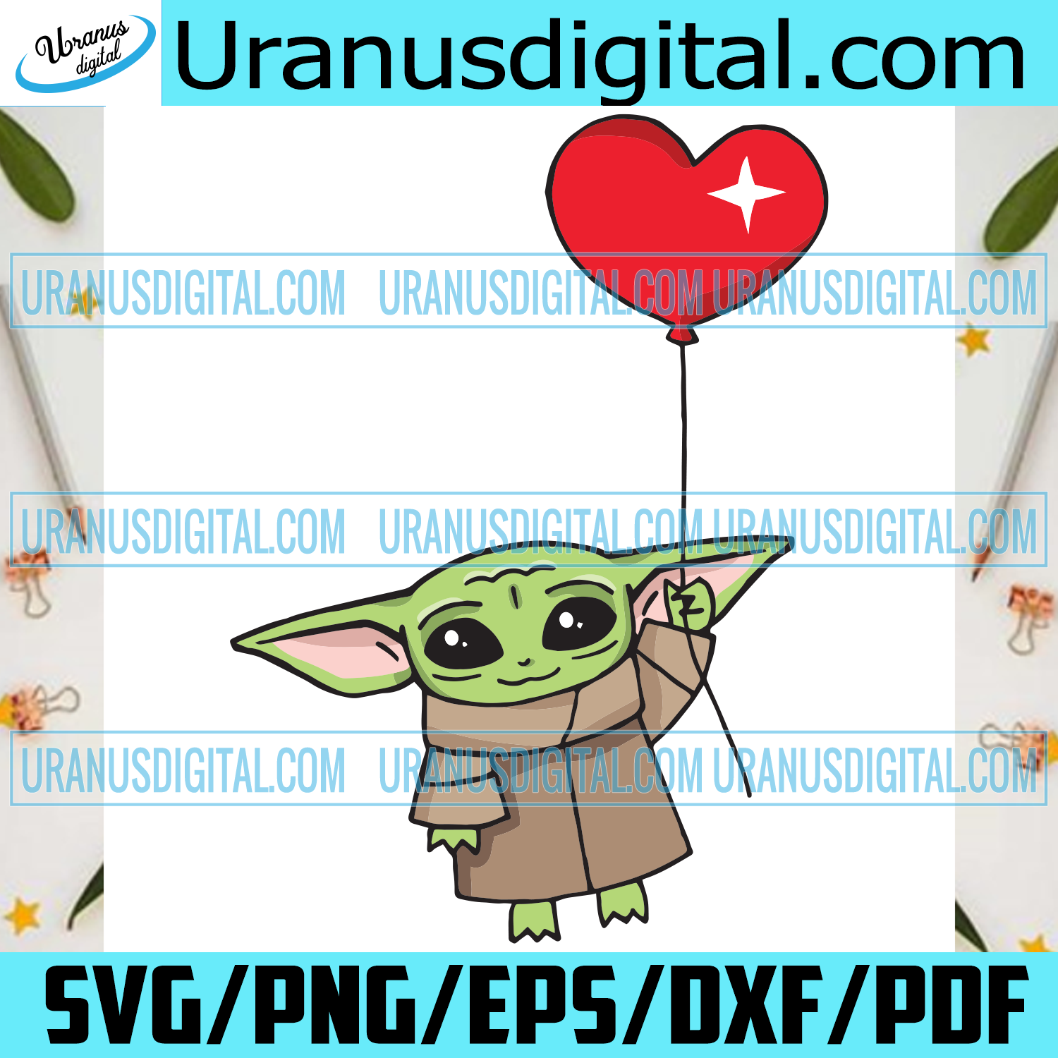 Download Valentine Baby Yoda Holding Heart Balloon Svg Valentine Svg Baby Yod Uranusdigital