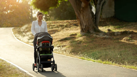 Mom walking baby