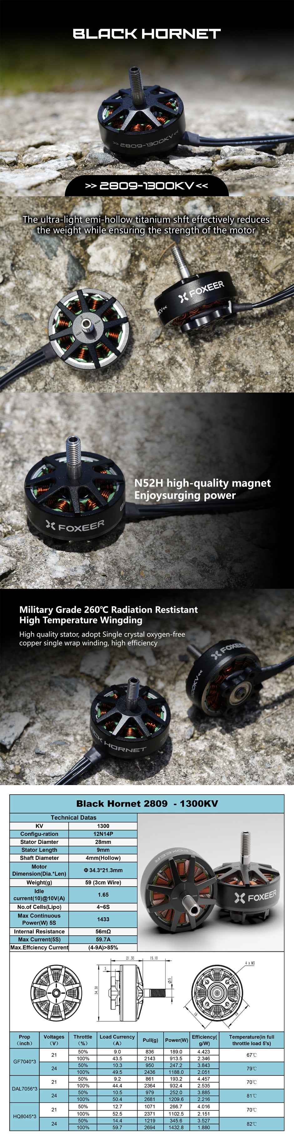 A body image of the Foxeer Black hornet 2908 1300kv motor