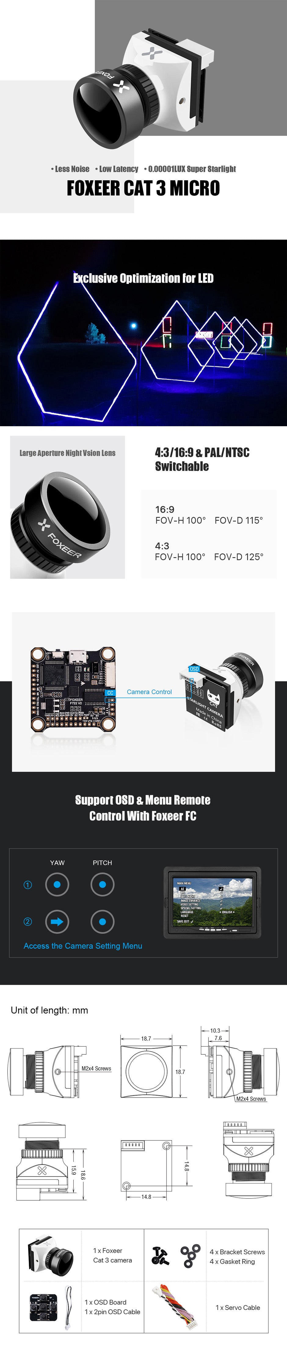 A body of the Foxeer Cat 3 Micro Camera