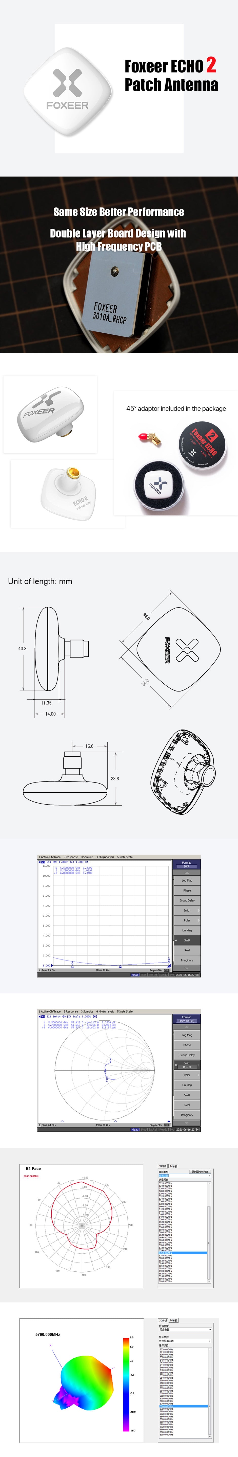 A body image of the Foxeer Echo 2 antenna