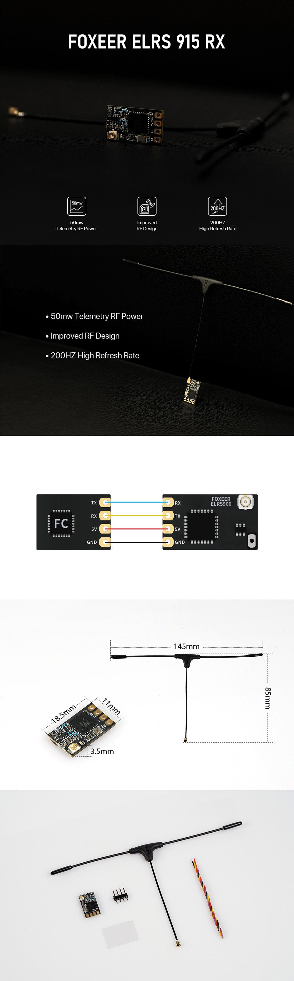 A body image of the Foxeer ELRS 915M868MHz