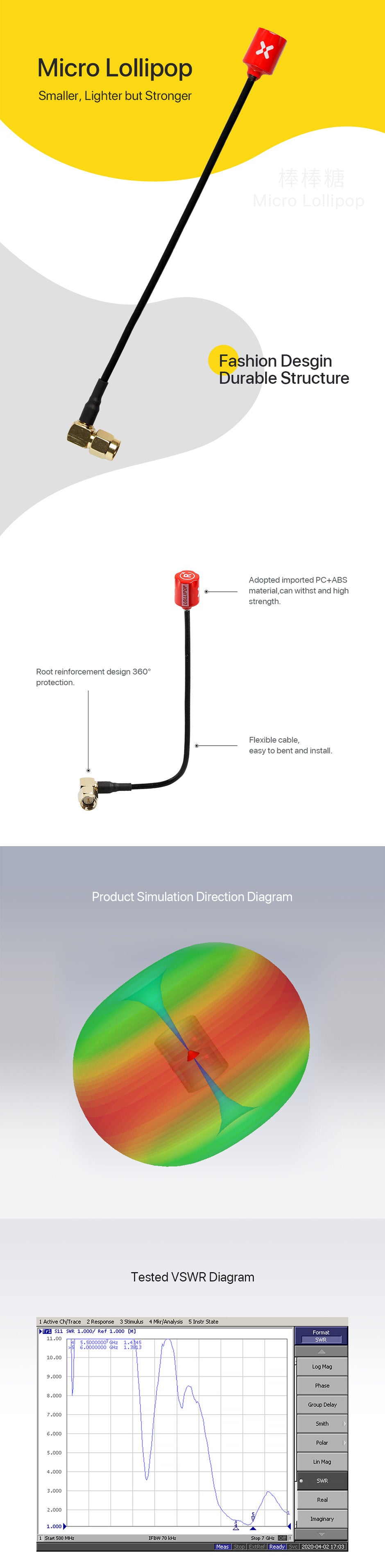 a body image of the Foxeer micro lollipop antenna