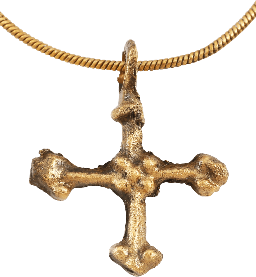 FINE EARLY CHRISTIAN CROSS NECKLACE C.800-1000 AD