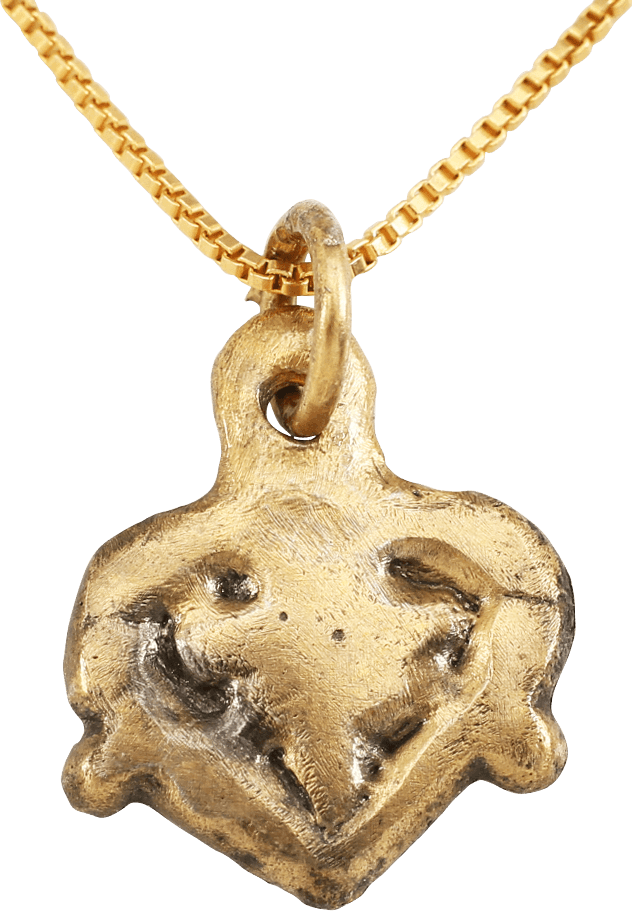 ANCIENT VIKING HEART PENDANT NECKLACE C.850-1050 AD