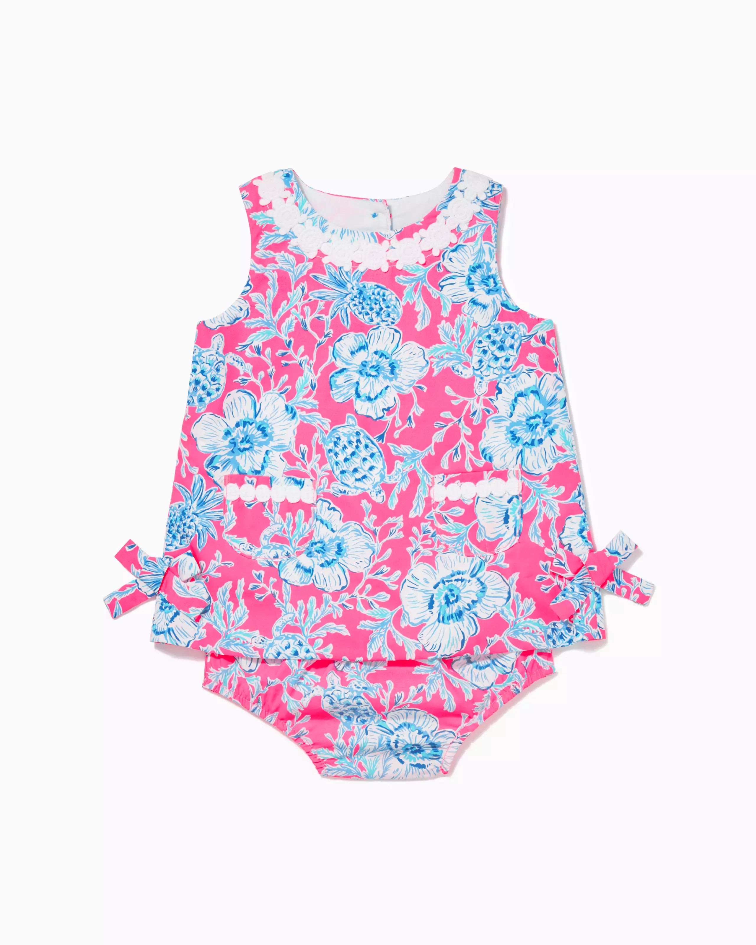 Lilly Pulitzer Baby Lilly Infant Shift Dress Roxie Pink Wave N Sea