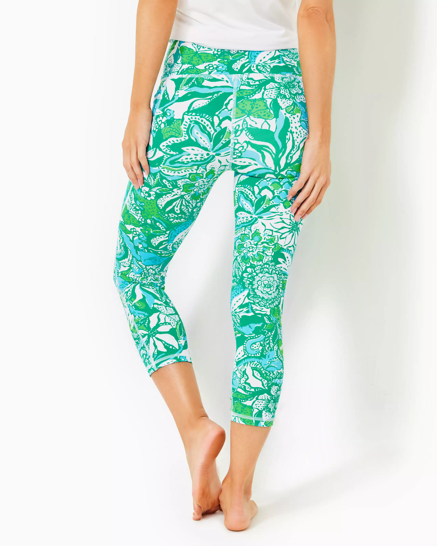 Lilly Pulitzer Weekender High Rise Midi Leggings XXL Turtle Wave