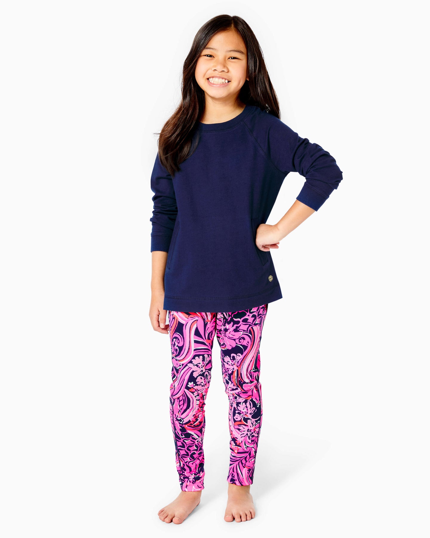 UPF 50+ Luxletic Girls Mini Weekender Legging - Surf Blue Flim