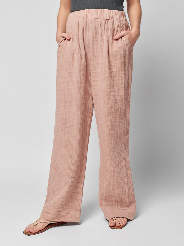 Faherty Dream Cotton Gauze Wide Leg Pants