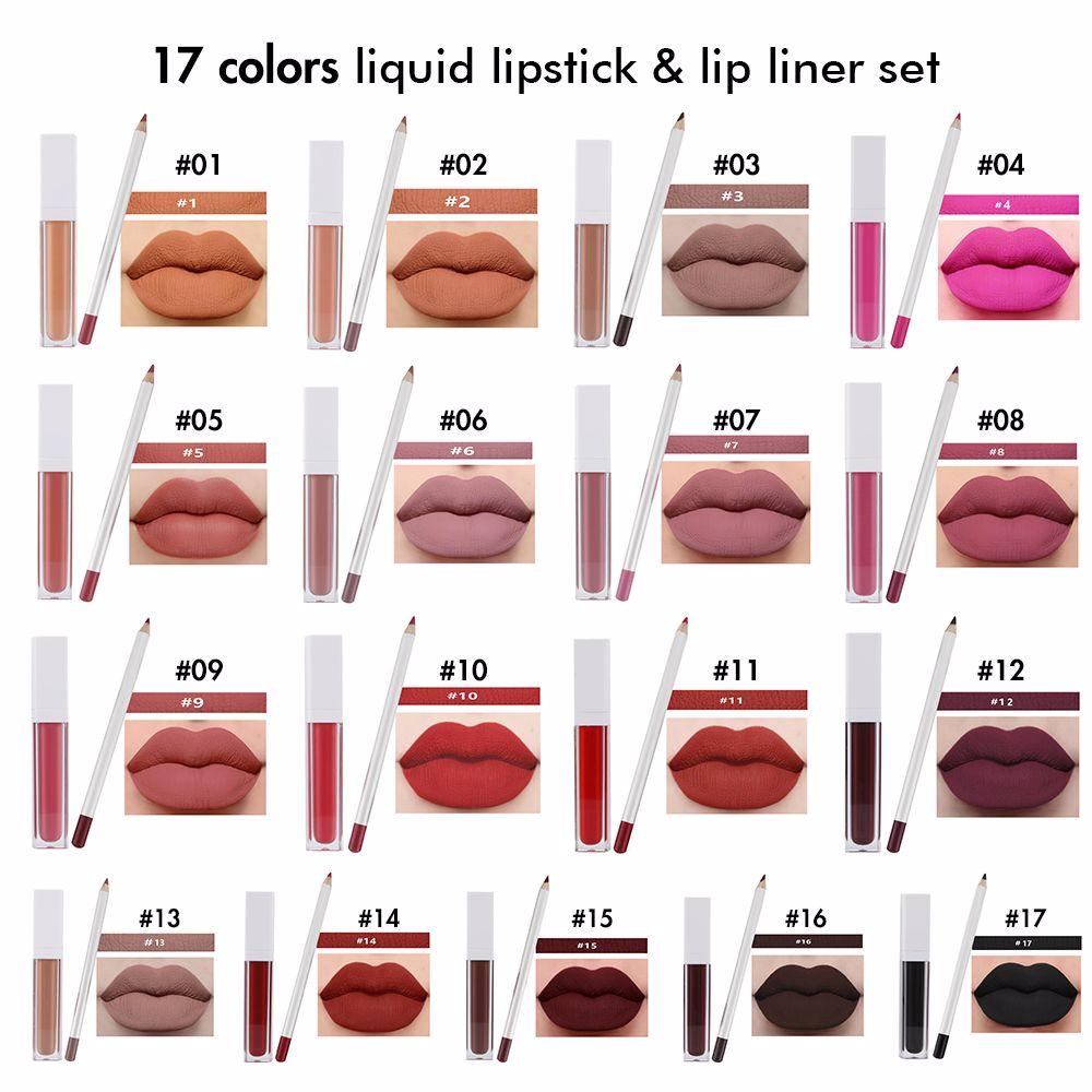 17 Colors Liquid Lipstick & Lip Liner Set – MSmakeupoem.com