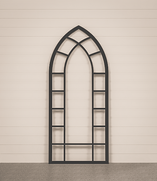 arched window frame white