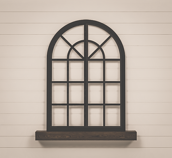 arched window frame white