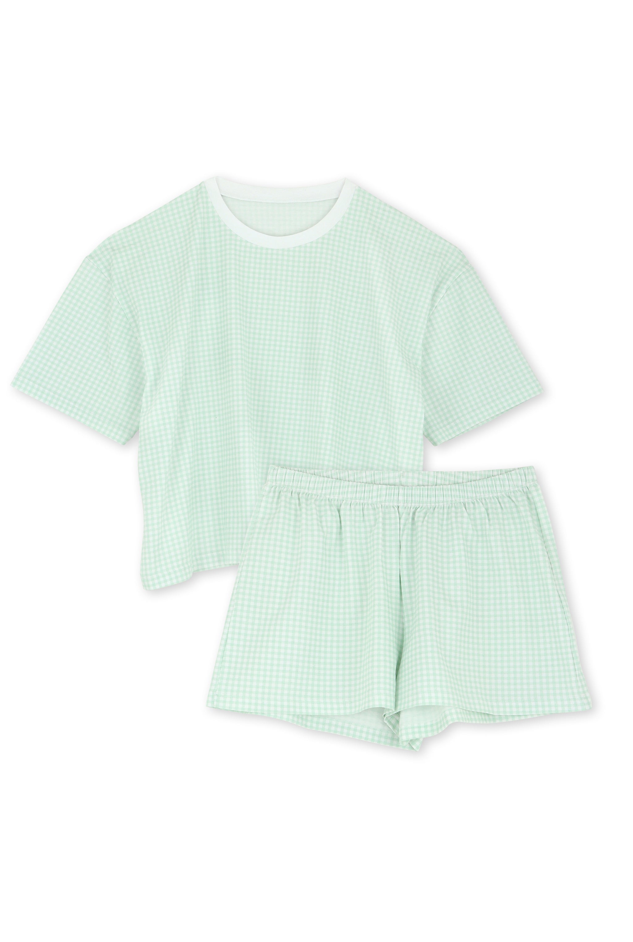 Pyjama coton BIO - Vichy vert d'eau