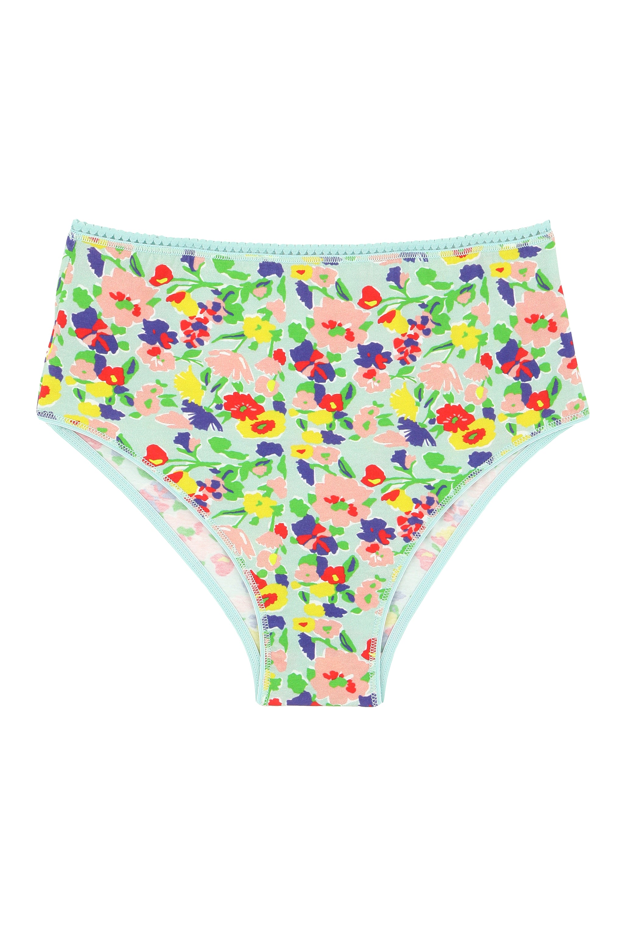 Culotte Taille Haute Coton BIO - Rainbow Flowers